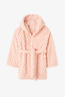Bata rosa de textura suave para niñas