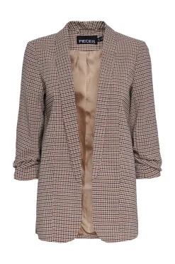Blazer estampada floral con manga tres cuartos