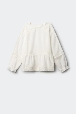 Blusa blanca bordados niña