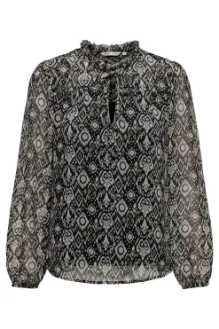 Blusa de gasa estampada