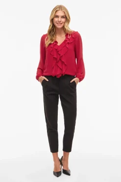 Blusa de manga larga con volantes