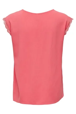 Blusa manga corta encaje