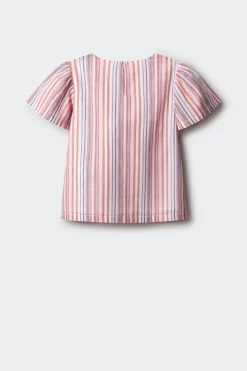 Blusa manga corta rayas lurex ni&ntilde;a
