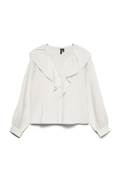 Blusa manga larga de mujer con volantes