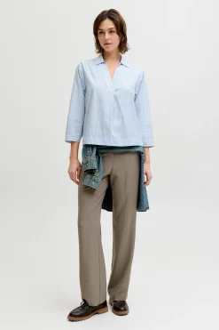 Blusa popelín manga larga