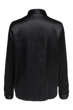 Blusa satinada manga larga