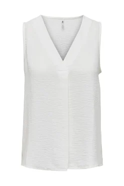 Blusa sin mangas pliegue frontal