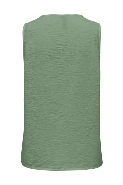Blusa sin mangas pliegue frontal