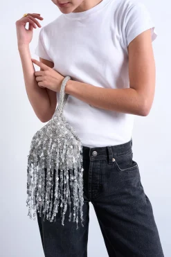 Bolso de fiesta con abalorios.