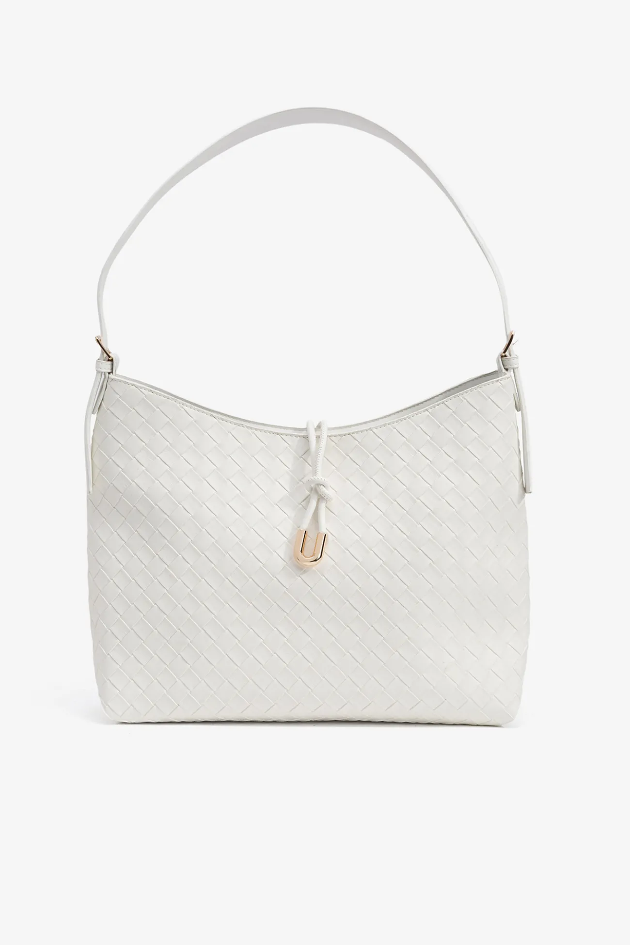 Bolso de hombro con textura de trama