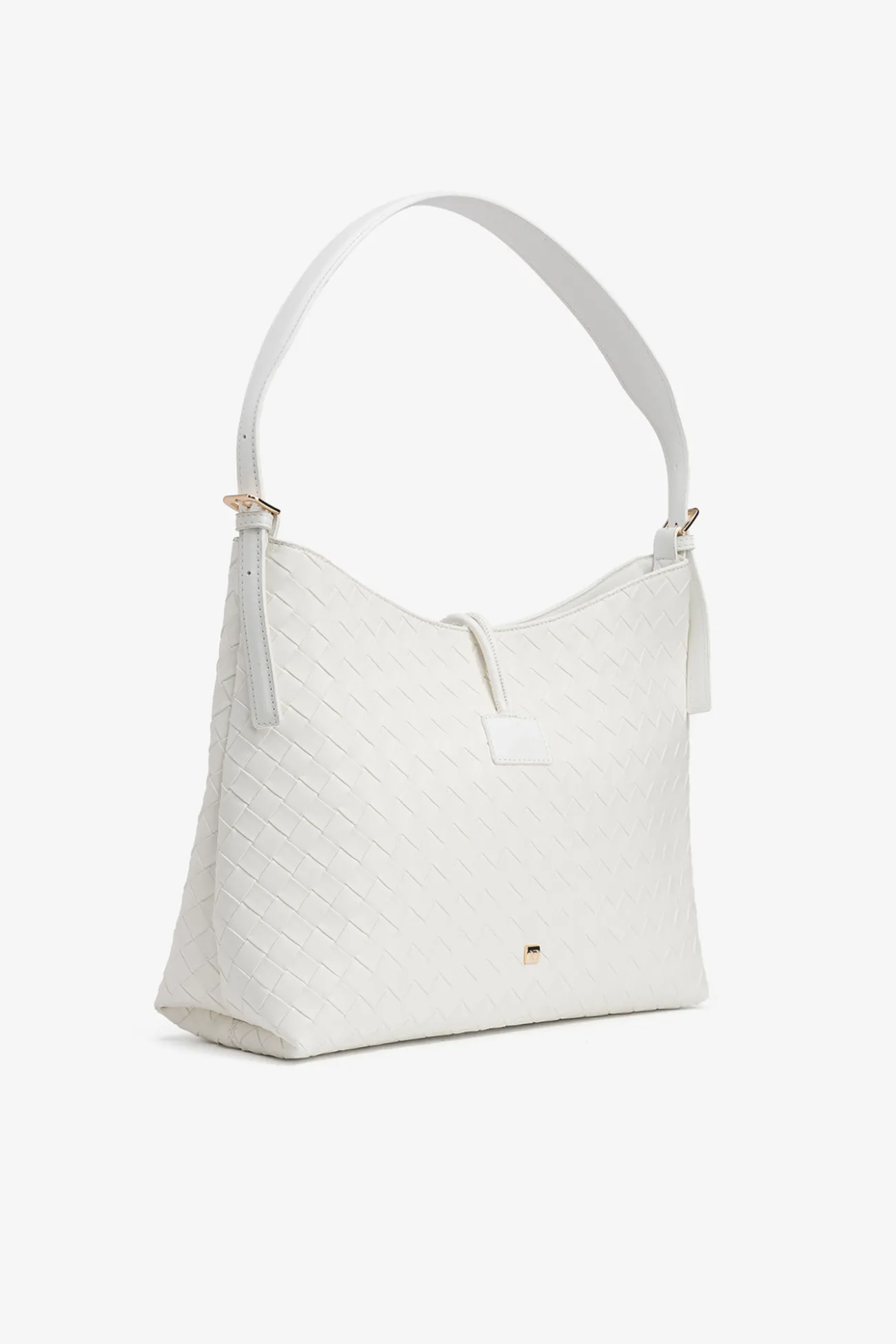 Bolso de hombro con textura de trama