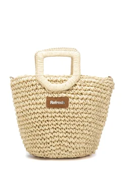 Bolso de hombro raffia