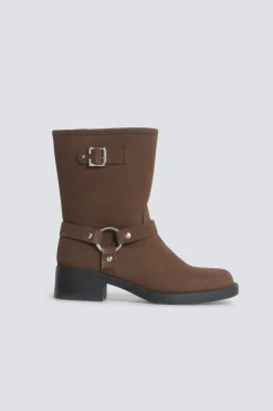 Bota biker marr&oacute;n