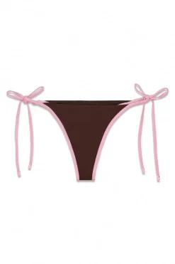 Braga bikini tanga contraste marrón