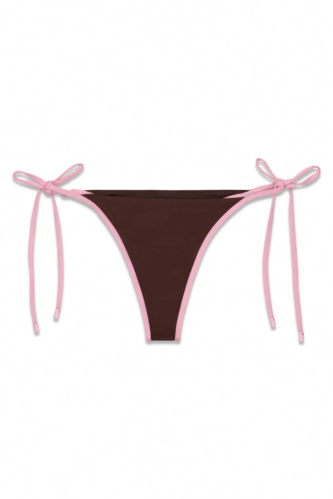 Braga bikini tanga contraste marrón