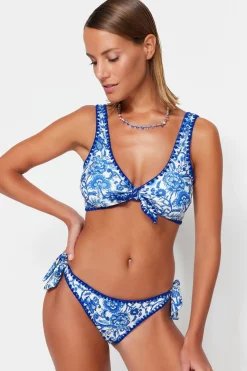 Braga de bikini brasileña damasco lazos