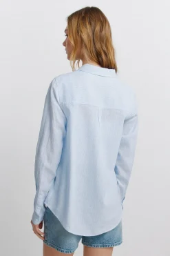 Camisa b&aacute;sica efecto lino