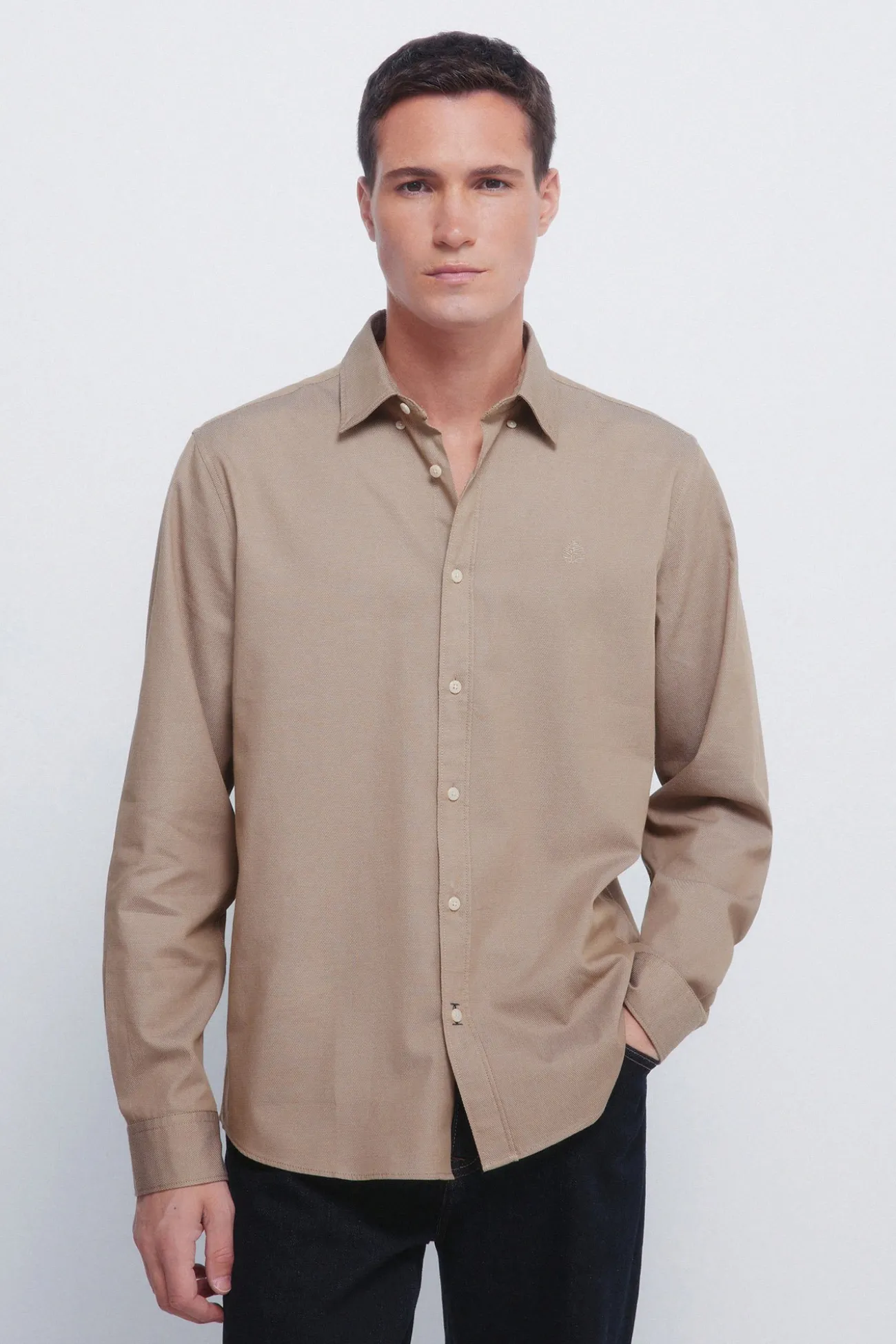 Camisa estructura bicolor