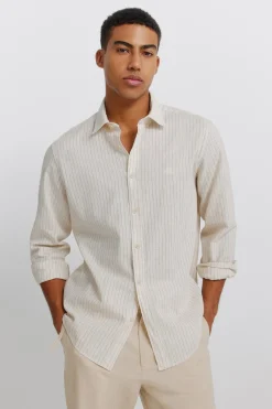 Camisa lino rayas