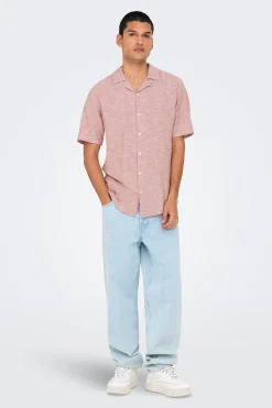 Camisa manga corta lino