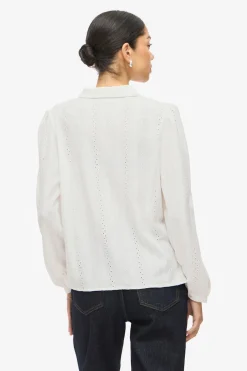 Camisa manga larga con bordado ingl&eacute;s