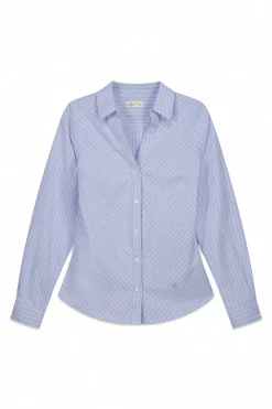 Camisa Oxford escote pico algod&oacute;n