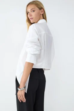 Camisa popel&iacute;n asim&eacute;trica
