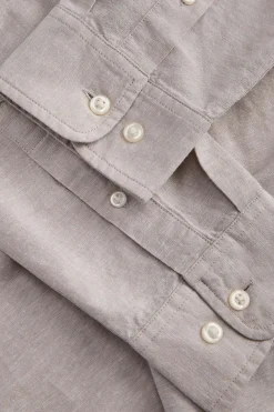 Camisa popel&iacute;n cuello mao