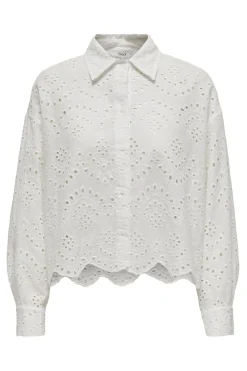 Camisa troquelada manga larga