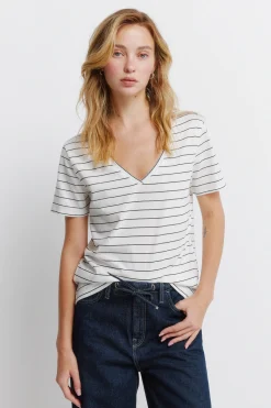 Camiseta básica algodón cuello pico