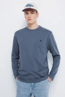 Camiseta b&aacute;sica manga larga acabado suave