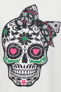 Camiseta cropped estampado frontal