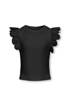 Camiseta de canal&eacute; con volantes bordados