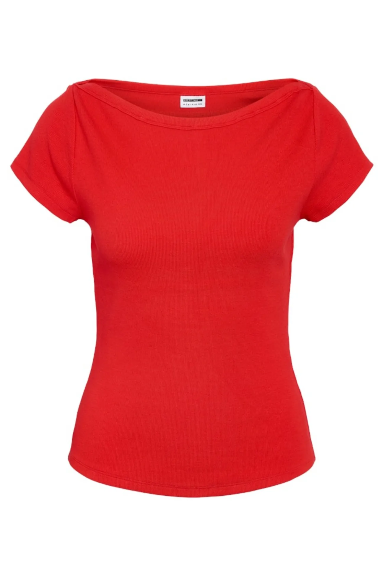 Camiseta de manga corta con cuello barco