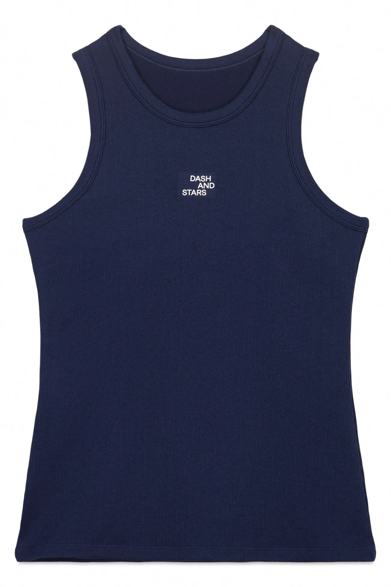 Camiseta halter algodón canalé azul