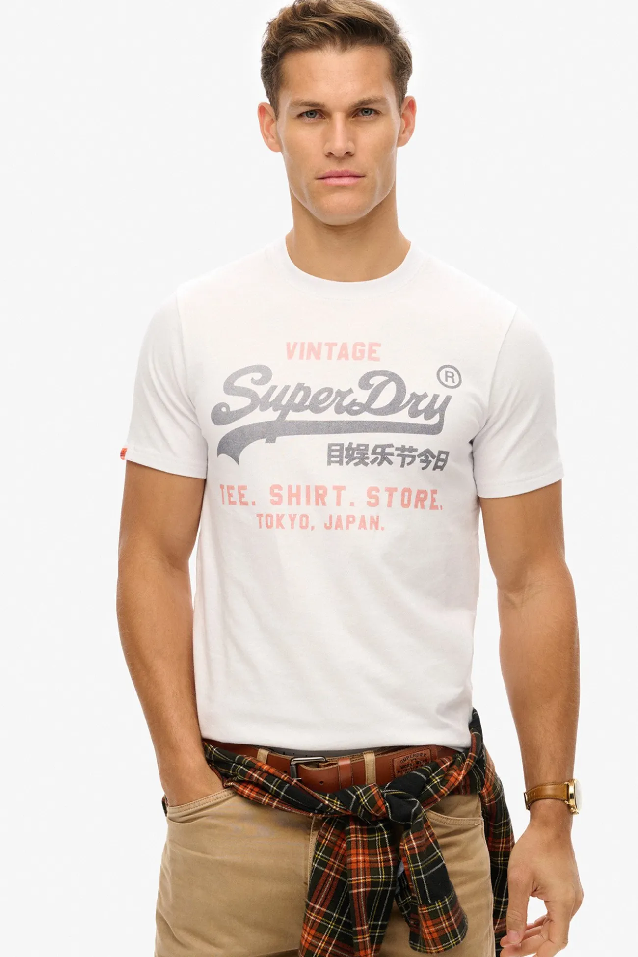 Camiseta manga corta b&aacute;sica con logotipo grande