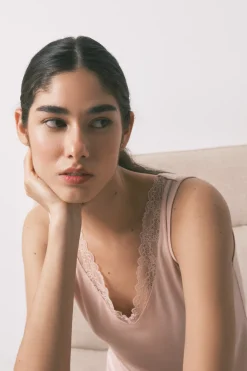 Camiseta punto s&uacute;per suave rosa