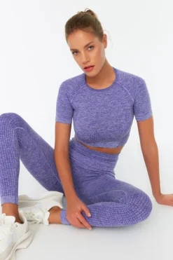 Camiseta top deportiva jaspeada