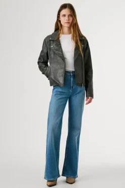 Cazadora Biker Efecto Piel