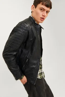 Cazadora biker piel
