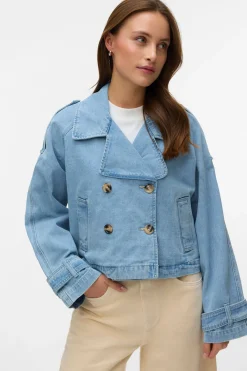 Cazadora denim cuello de solapa