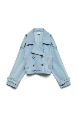 Cazadora denim cuello de solapa