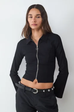 Chaqueta ajustada cremallera