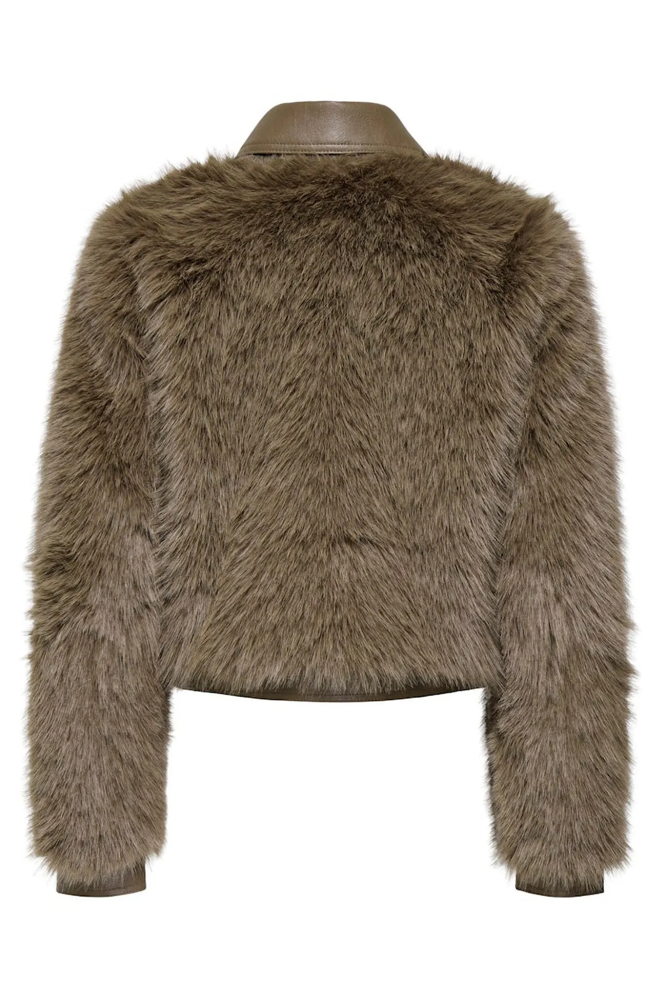 Chaqueta corta de pelo sint&eacute;tico