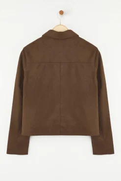Chaqueta de efecto ante