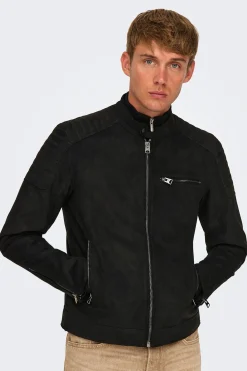 Chaqueta de hombre biker de suede.