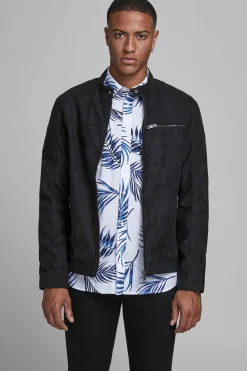 Chaqueta motera simil ante