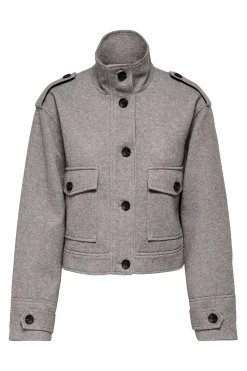 Chaqueta recta bolsillos