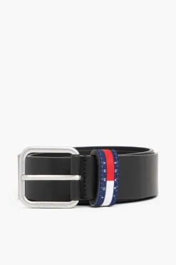 Cinturón Tommy Jeans negro con hebilla metálica