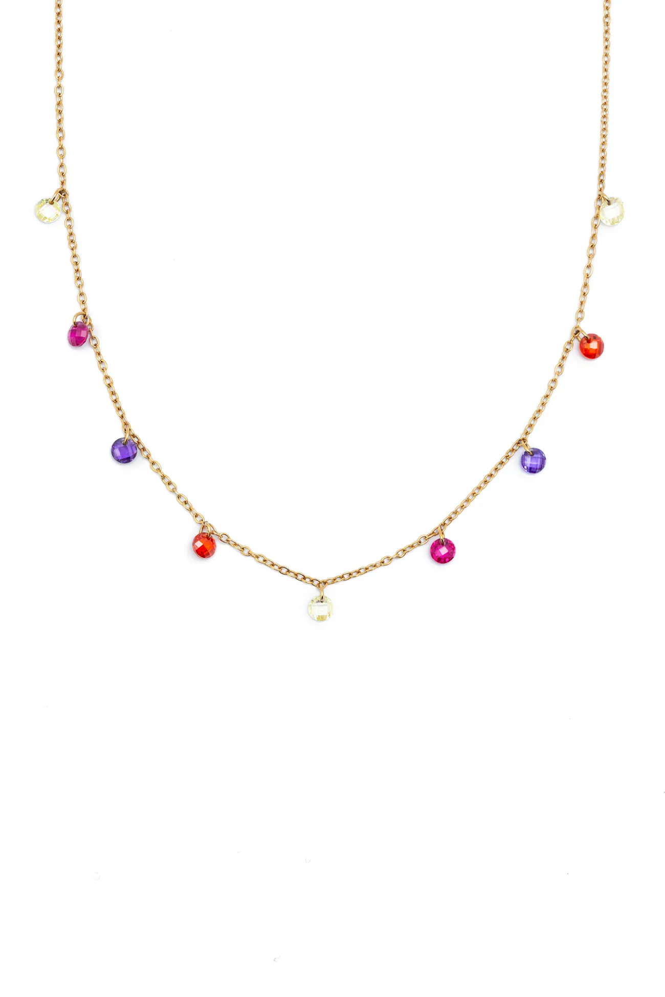 Collar Color Bits Acero Ba&ntilde;o Oro